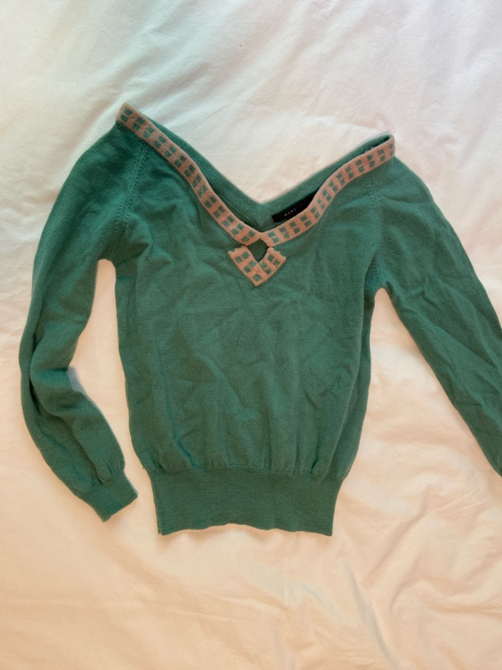 Vintage Marc Jacobs Off Shoulder 100% Wool Sweater